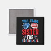 Werde Schwester Für Feuerwerkskörper Tauschen Lust Magnet (Vorderseite/Rückseite)