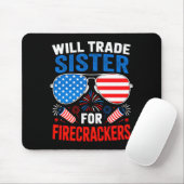 Werde Schwester für Knaller humorvoll 4. Juli Mousepad (Mit Mouse)