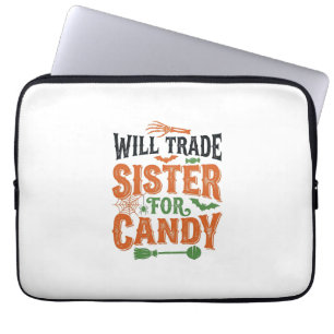 Werde Schwester für Süßigkeiten tauschen Halloween Laptopschutzhülle