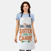 Werde Schwester für Süßigkeiten tauschen Halloween Schürze (Getragen)