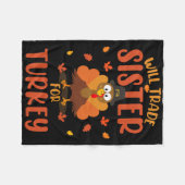 Werde Schwester gegen Truthahn tauschen Herbst Fam Fleecedecke (Vorderseite (Horizontal))