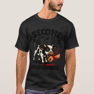 Werde unregierbar lustige Halloween-Kuh beißt Han T-Shirt