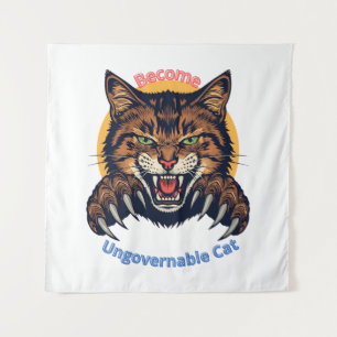 Werde unregierbare Katze Wandteppich