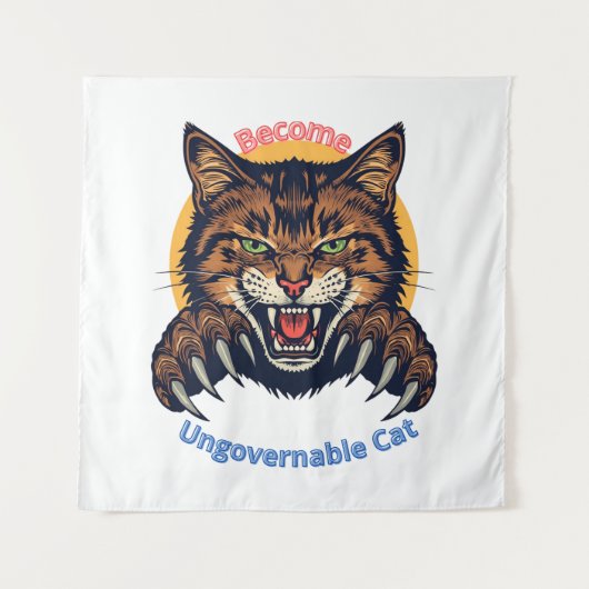Werde unregierbare Katze Wandteppich (Vorderseite)