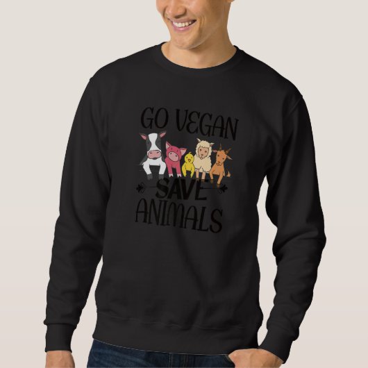 Werde Vegan, Rette Tiere Premium Sweatshirt (Vorderseite)