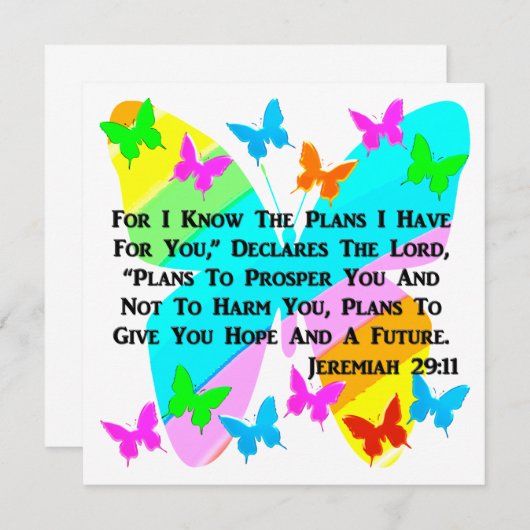 WERDEN JEREMIAH 29:11 INSPIRIERT EINLADUNG (Vorne/Hinten)