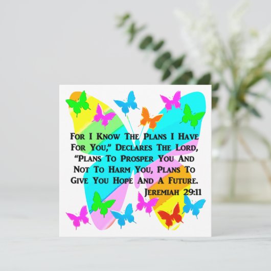 WERDEN JEREMIAH 29:11 INSPIRIERT EINLADUNG (Stehend Vorderseite)