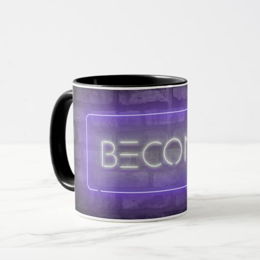 WERDEN Lila Neon Sign Tasse (Vorderseite Links)