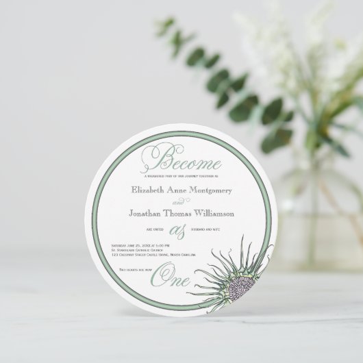 Werden Sie als eine schottische Thistle Wedding Ei Einladung (Stehend Vorderseite)