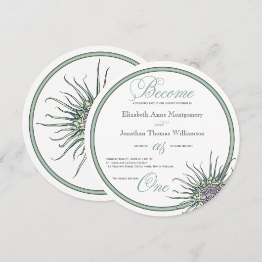 Werden Sie als eine schottische Thistle Wedding Ei Einladung (Vorne/Hinten)