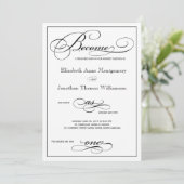 Werden Sie als eine Script-Hochzeitseinladung Einladung (Stehend Vorderseite)
