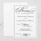 Werden Sie als eine Script-Hochzeitseinladung Einladung (Vorne/Hinten)