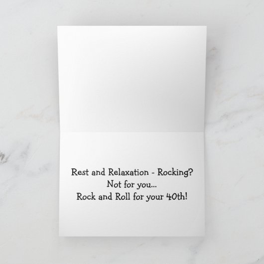 WERDEN SIE AUF IHREM "40." ROCK ODER ROLLEN KARTE (Innenseite)