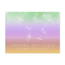 Werden Sie Bridesmaid Dandelion Lila Mint Ombre