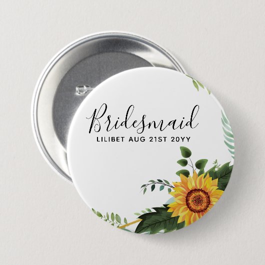 Werden Sie Bridesmaid Maid Ehre Danke Mutter Button (Vorne & Hinten)