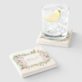 Werden Sie BRIDESMAID MAID HONOR FLOWERGIRL? Steinuntersetzer (Seitenansicht)