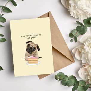 Werden Sie den Mops zum Geburtstag teilen? Feiertagskarte