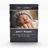Werden Sie die Geburtsdetails meines Godvater Baby Fotoblock (Vorderseite)