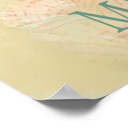 Werden Sie ein Mermaid Fun Beach Zitat Poster (Ecke)