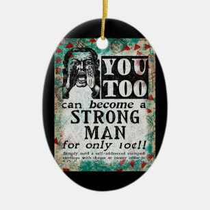 Werden Sie ein starker Mann - Funny Vintage Ad Keramik Ornament