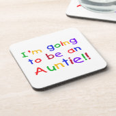 Werden Sie ein Tantchen-Geschenk für Primärfarben Untersetzer (Linke Seite)