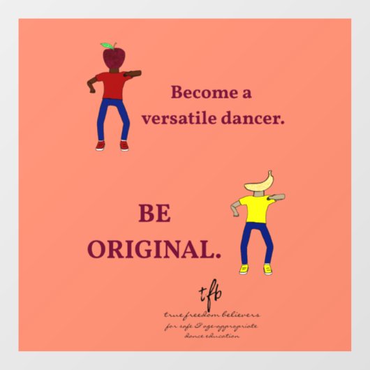 Werden Sie ein Versatile Dancer Lachs Fensteraufkleber (Blatt)