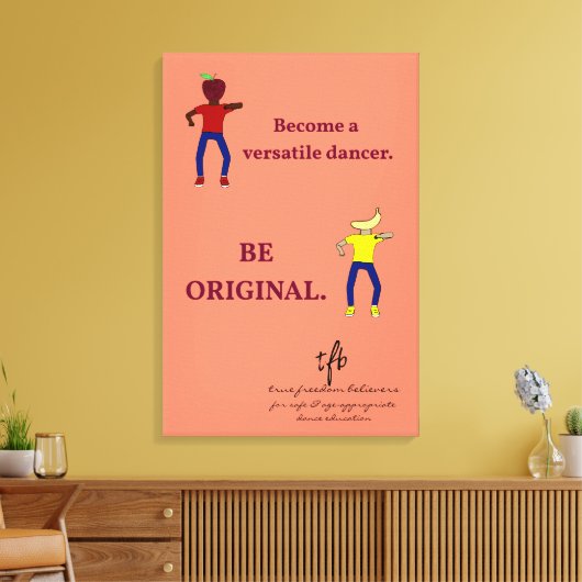 Werden Sie ein Versatile Dancer Lachs Leinwanddruck (Insitu (Wohnzimmer))