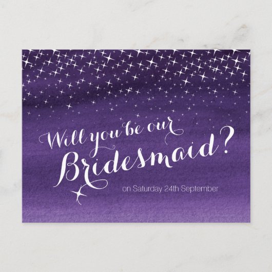 Werden Sie eine Hochzeitsfeier mit Sternenhimmel? Ankündigungspostkarte (Vorderseite)