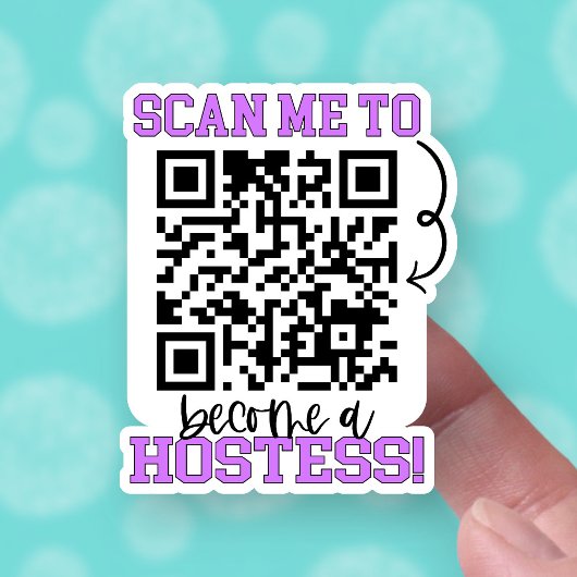Werden Sie eine Hostess Lila QR Code Small Busines Aufkleber