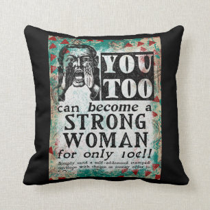 Werden Sie eine starke Frau - Funny Vintage Ad Kissen
