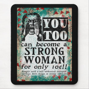 Werden Sie eine starke Frau - Funny Vintage Ad Mousepad