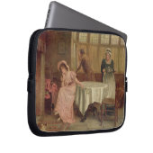 "Werden Sie er kommen?" (Öl auf Leinwand) Laptopschutzhülle (Vorne Rechts)