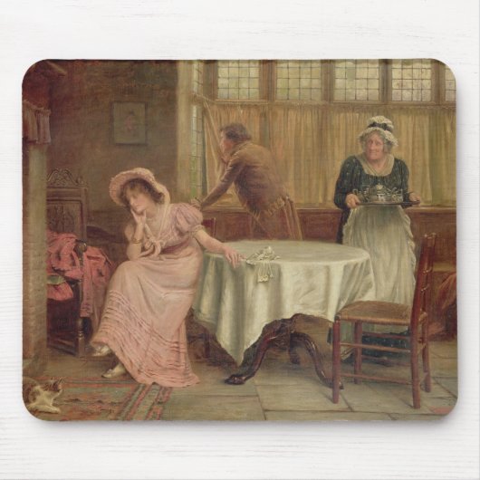 "Werden Sie er kommen?" (Öl auf Leinwand) Mousepad (Vorne)
