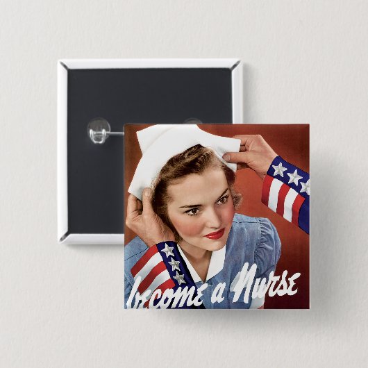 Werden Sie Krankenschwester Button (Vorne & Hinten)
