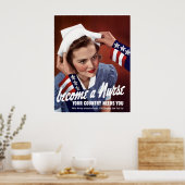 Werden Sie Krankenschwester - Grenze Poster (Küche)