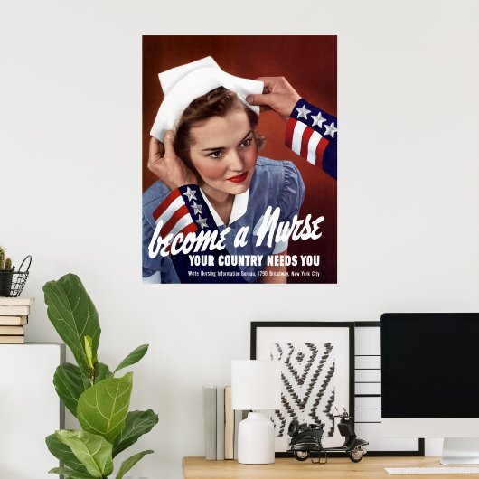 Werden Sie Krankenschwester Poster (Heimbüro)