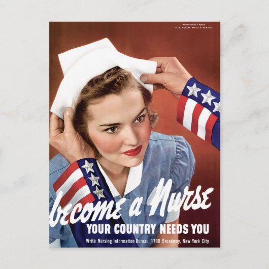 Werden Sie Krankenschwester Postkarte (Vorderseite)