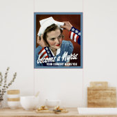 Werden Sie Krankenschwester ~ Vintage Krankenschwe Poster (Küche)