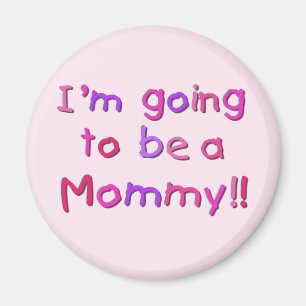 Werden Sie Mami - rosa und Lila Magnet