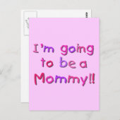 Werden Sie Mami - rosa und Lila Postkarte (Vorne/Hinten)