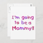 Werden Sie Mami - rosa und Lila Postkarte (Vorne/Hinten)