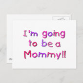 Werden Sie Mami - rosa und Lila Postkarte (Vorne/Hinten)