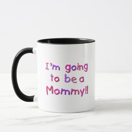 Werden Sie Mami - rosa und Lila Tasse (Links)