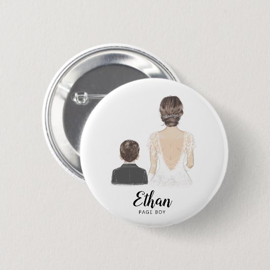 Werden Sie mein Abzeichen für den Seitenjunge sein Button (Vorne & Hinten)