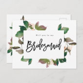 Werden Sie mein Bachelorbaum Ankündigungspostkarte (Vorne/Hinten)
