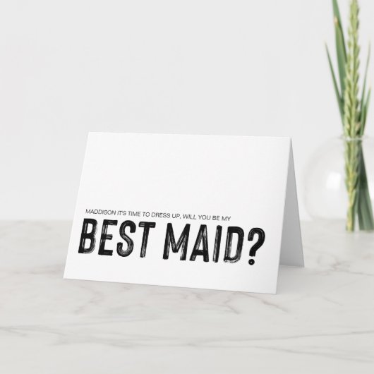 Werden Sie mein bestes Maid-Brautparty anfordern Karte (Vorderseite)