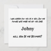 Werden Sie mein Bestman sein Einladung (Rückseite)