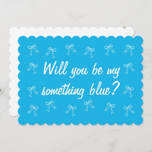 Werden Sie mein blauer Vorschlag für Bridesmaid se Einladung (Vorne/Hinten)