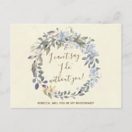 Werden Sie mein Blume-Mädchen mit einer Bridesmaid Einladungspostkarte