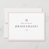 Werden Sie mein Blumenbräuner-Minimalist sein? Einladung (Vorderseite)